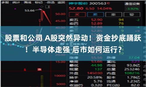 股票和公司 A股突然异动！资金抄底踊跃！半导体走强 后市如何运行？